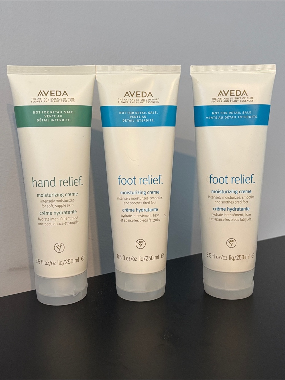 AVEDA Hand Relief & Foot Relief Moisturizing Creme Trio - White & Teal Accents